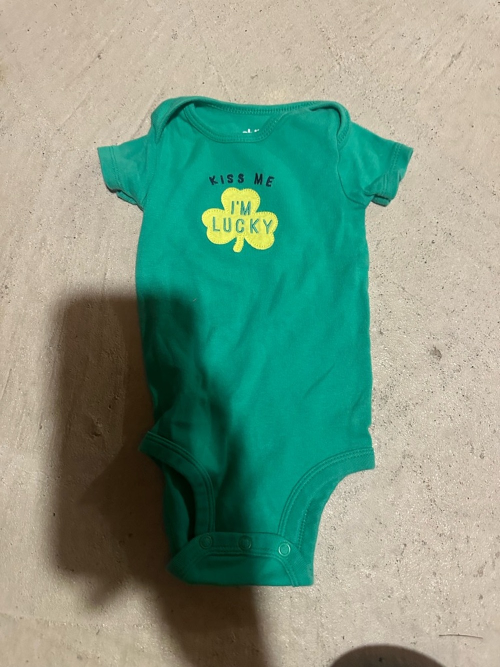 Carter's Teal Green 'Kiss Me I'm Lucky' One-Piece Bodysuit